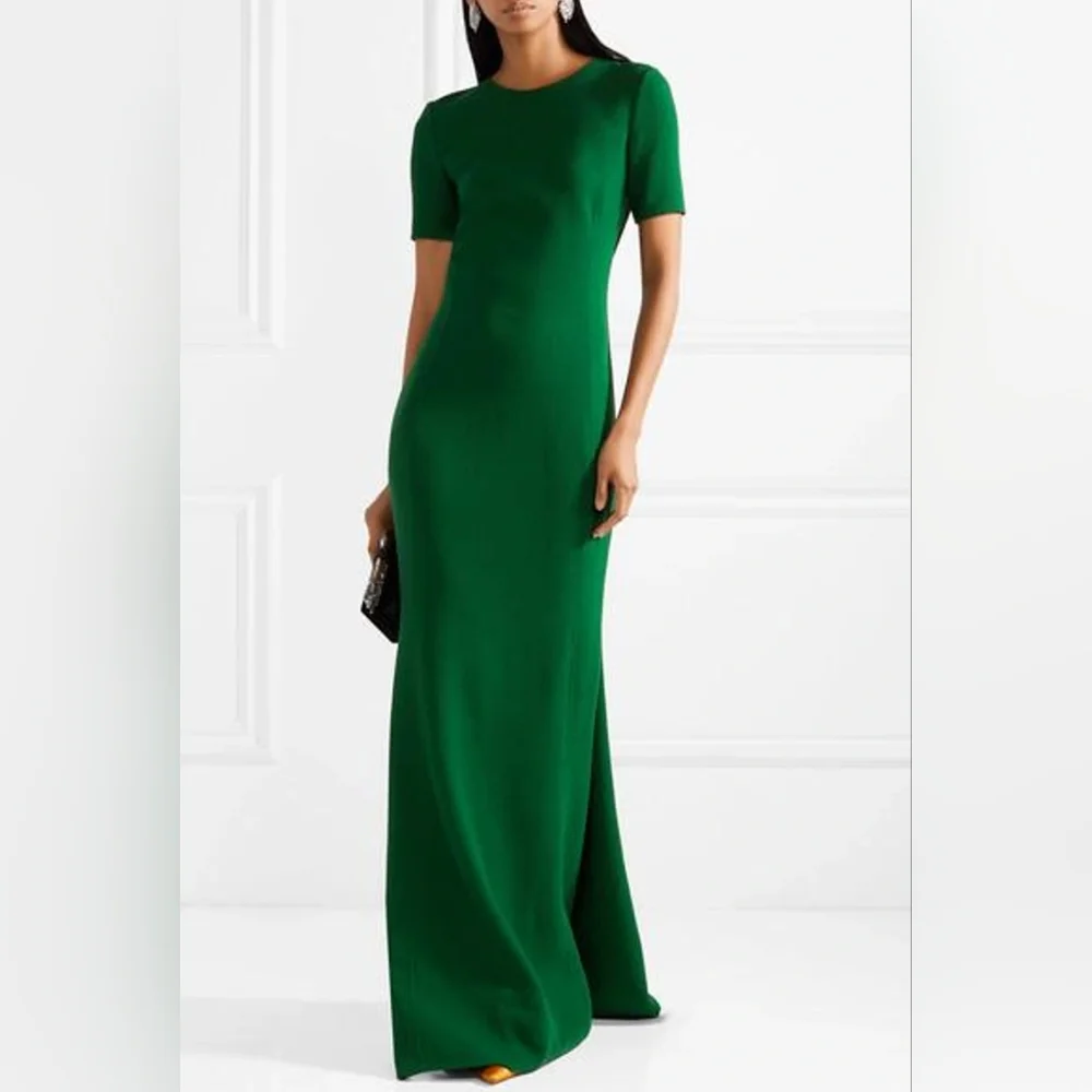 $3,690 NEW OSCAR DE LA RENTA GREEN VIRGIN WOOL RUNWAY DRESS 8